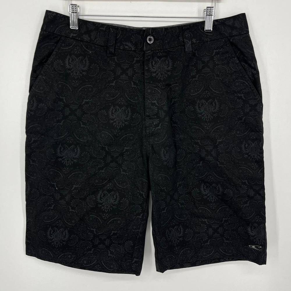 ONeill Maverick Series Davidson Mens Shorts Black Paisley Tonal Size 34